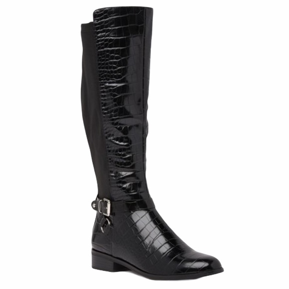 NWOT Aldo Hoiclya Croc Embossed Knee Hi Boots - Picture 4 of 11